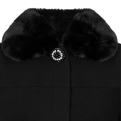 HELL BUNNY Coat Devon Cape - Black