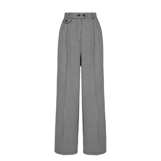 HELL BUNNY Teddy Trousers - Black/White