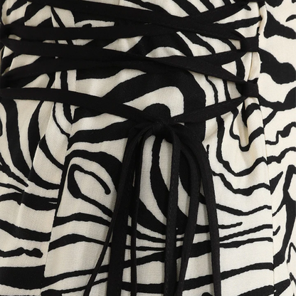 HELL BUNNY Zebra Mini Dress - Ivory