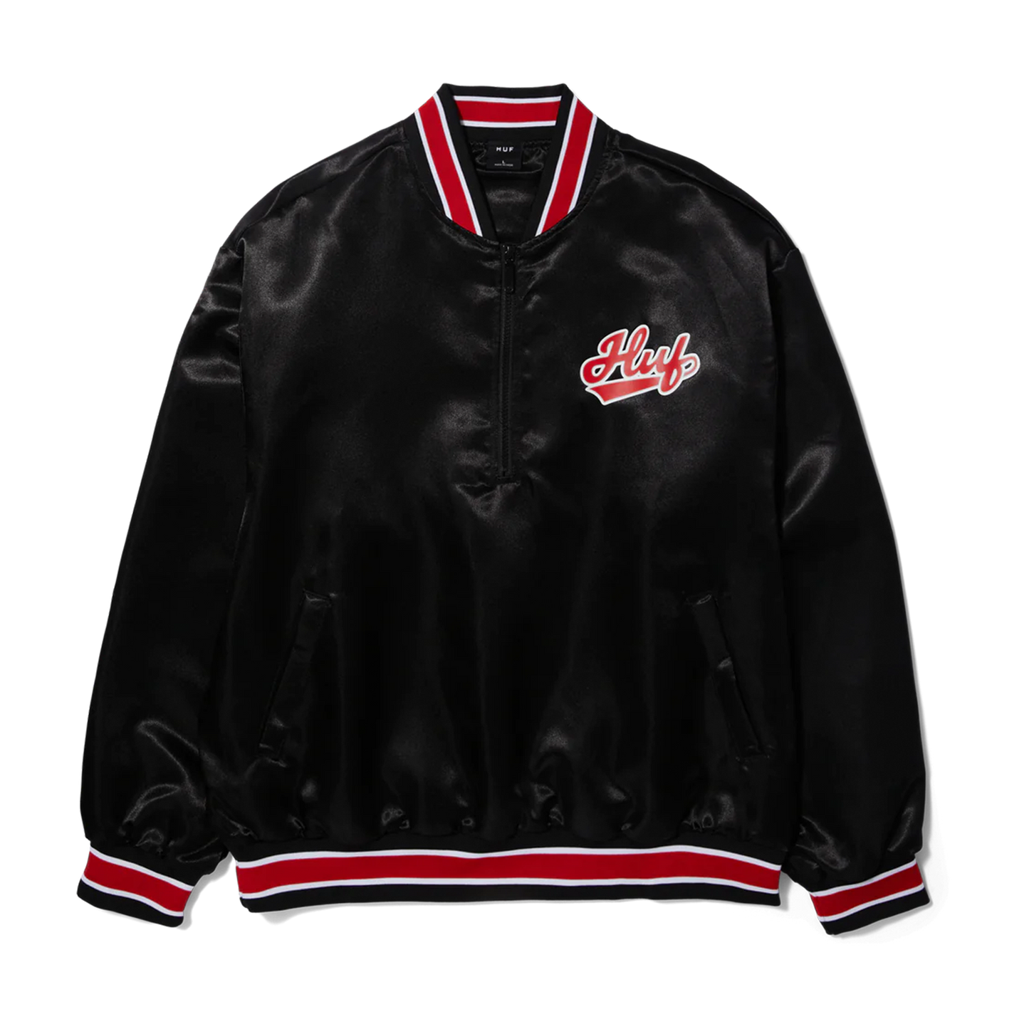 HUF Pop Fly Satin Baseball Jacket/ Black