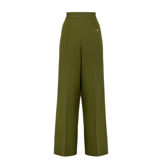HELL BUNNY Ginger Swing Trousers - Dark Green