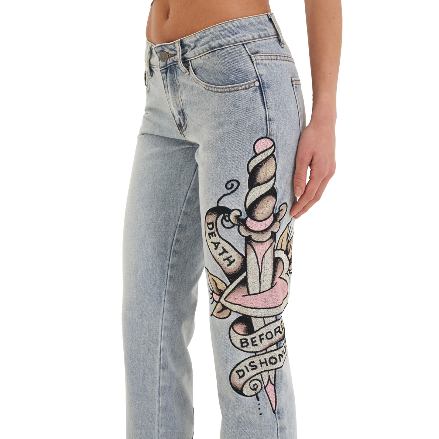 ED HARDY  Straight Denim Jeans Death & Dishonor