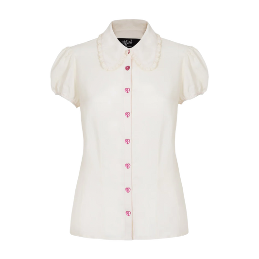 HELL BUNNY Molly Blouse - Ivory